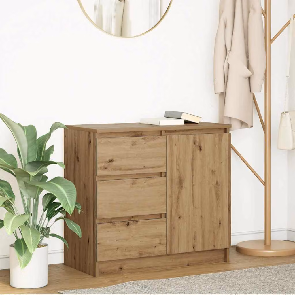 Credenza con cassetto vidaXL in stile moderno, colore marrone, L: 71 cm, P: 35 cm, H: 65 cm