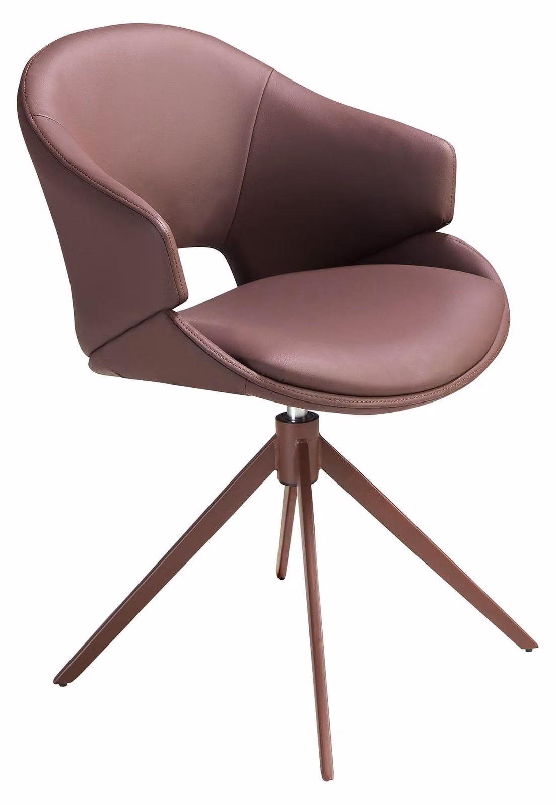 Sedia girevole in ecopelle color rame, modello 4243