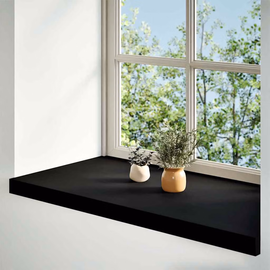 vidaXL Davanzali 2 pz Marrone-nero 80x40x2 cm Legno Massello Rovere