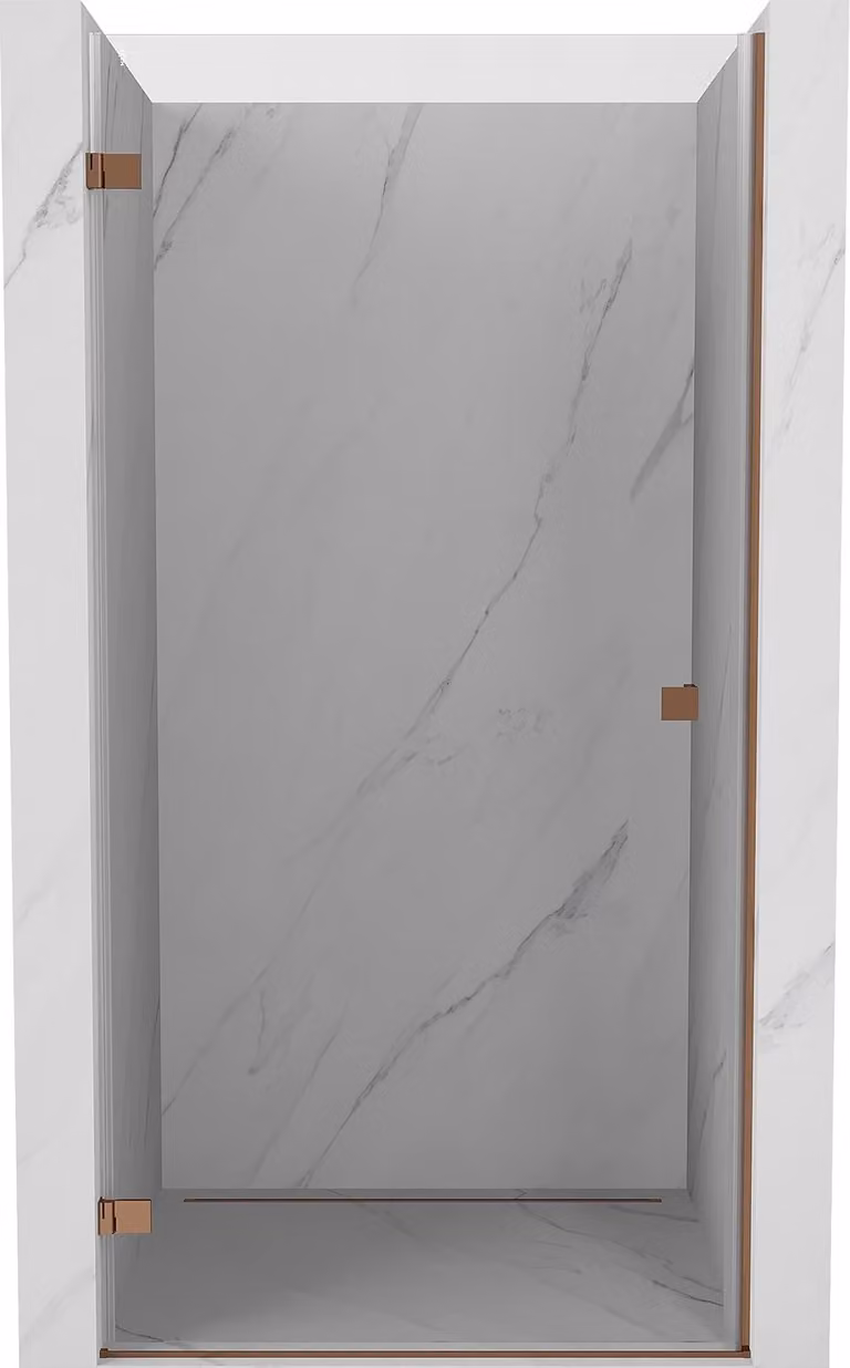 Mexen Lunar-B porta doccia a battente sinistra 55 cm, trasparente, oro rosa - 832-055-000-60-00-L