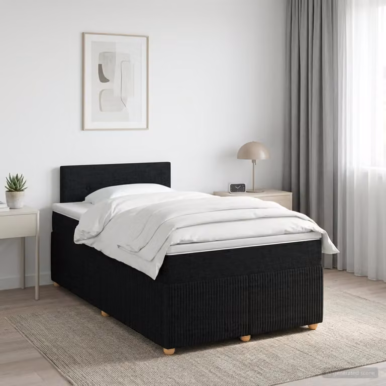 Maison Exclusive - Letto boxspring con materasso nero 120 x 200 cm Tessuto