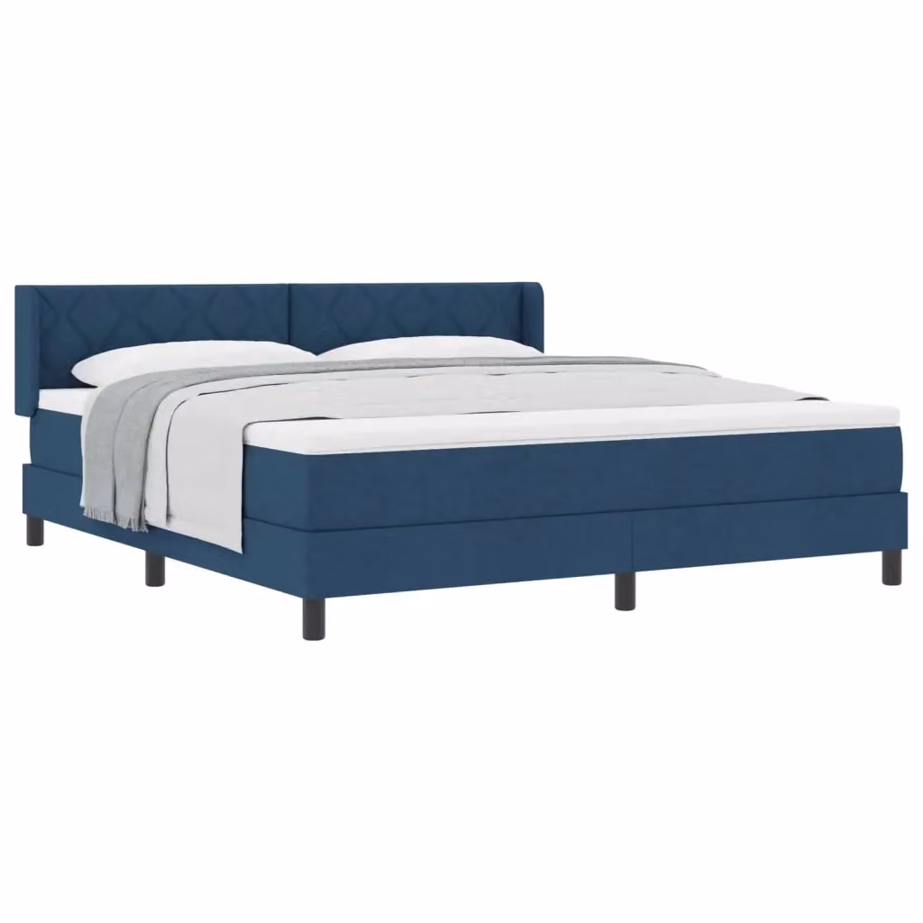 Letto a molle con testiera vidaXL in tessuto blu L: 180 cm, P: 200 cm, H: 203 cm – 2