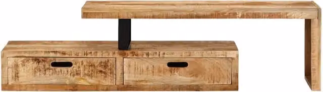 Mobile TV vidaXL in legno massello di mango color marrone antico L: 118-200 cm, P: 30 cm, H: 40 cm – 1