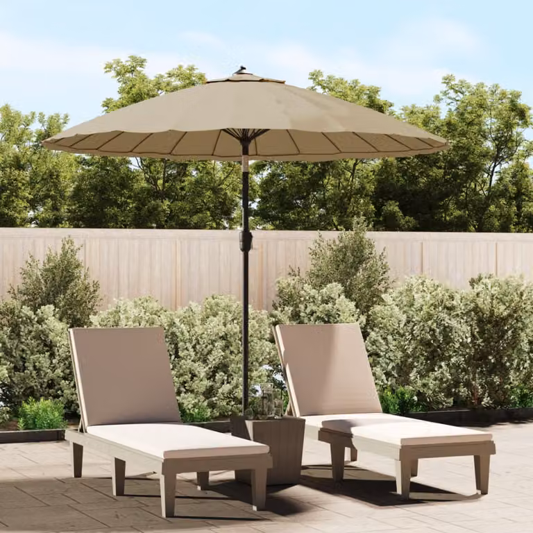 The Living Store Ombrellone con palo in alluminio 270 cm Taupe