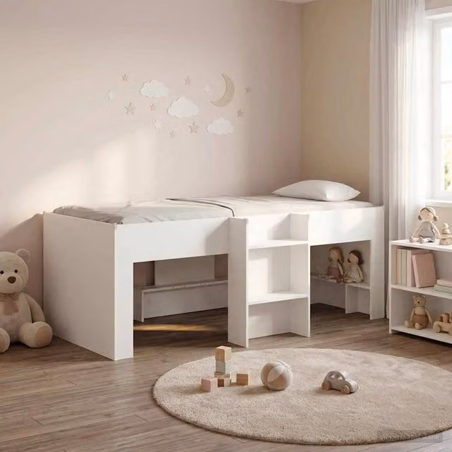 Letto Alto per Bambini Bianco 80 x 200 cm Legno ingegnerizzato 3422547