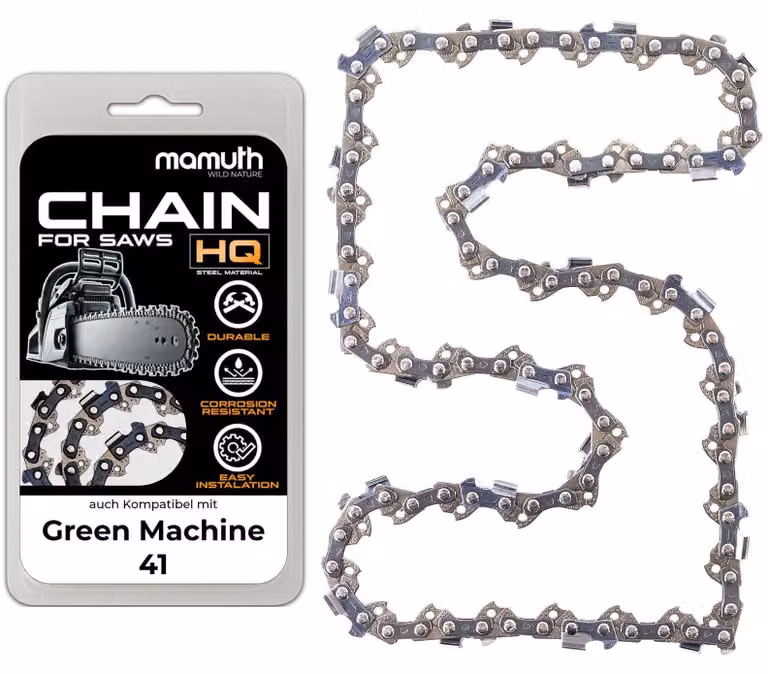 Catena per motosega, 40 cm, 1,1 mm, 3,8 pollici, 57TG, compatibile con Green Machine 41