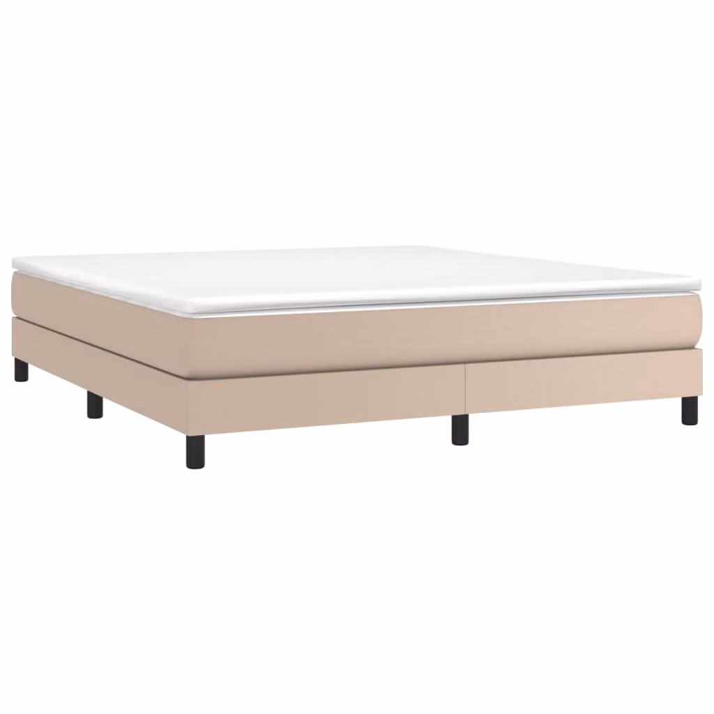 Giroletto a Molle con Materasso Cappuccino 180x200cm Pelle finta