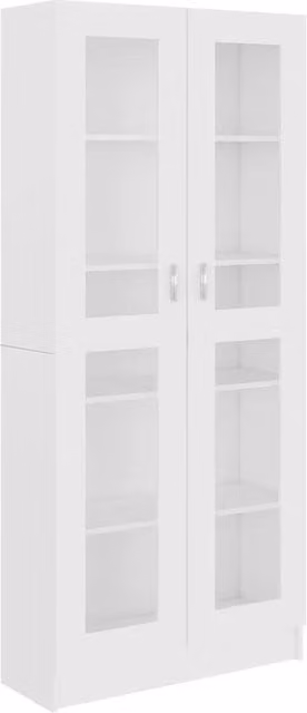 Armadietto Vetrina Bianco 82,5x30,5x185 cm Legno Multistrato CFW9036542