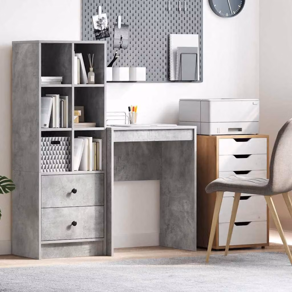 Maison Exclusive - Scrivania in cemento grigio 60 x 40 x 76 cm