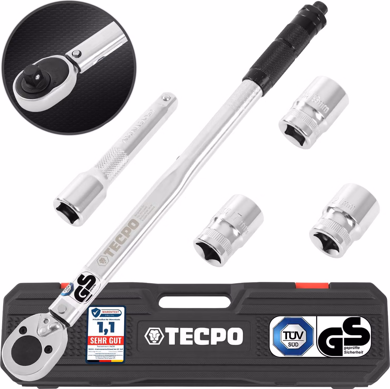 Set di chiavi dinamometriche TECPO da 1/2" pollici 40-210 Nm 6 pezzi CR-V