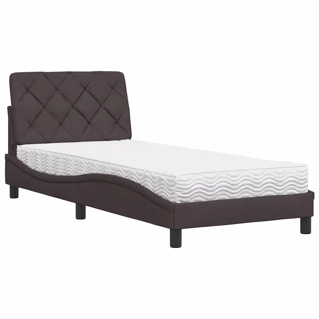 Letto moderno con materasso in schiuma vidaXL marrone e bianco L/P/H: 200 x 90 x 33 cm – 2