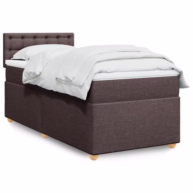 Giroletto a Molle con Materasso Marrone Scuro 100x200cm Tessuto 3288908