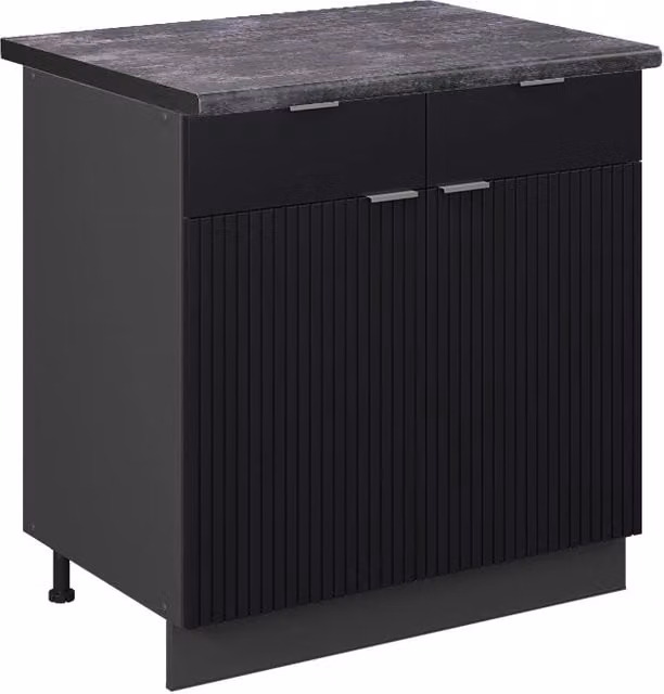 Mobiletto base per cucina Fame-Line Nero rigato/Antracite 80 cm, PL Antracite Vicco