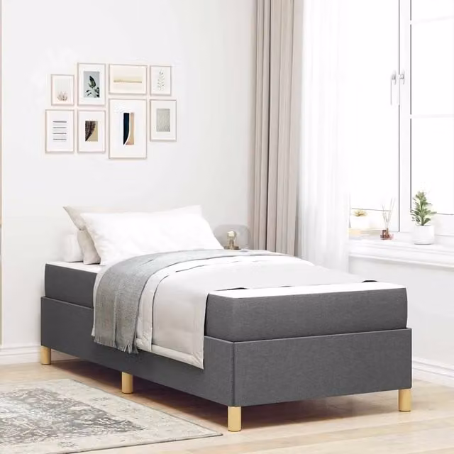 Struttura del letto-Giroletto Grigio scuro 80 x 200 cm Tessuto 955451