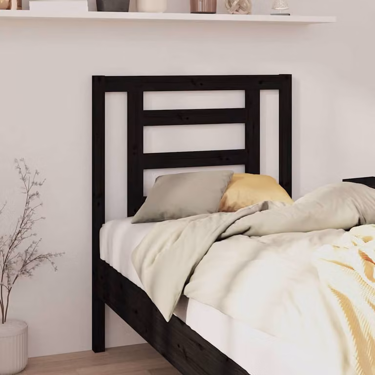 Testiera per letto vidaXL in legno massello di pino nero, L 81 cm x H 100 cm x P 4 cm