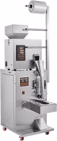 VEVOR Confezionatrice Automatica per Particelle in Acciaio Inox, Riempitrice Multifunzione per Polveri, Semi di Tè, Grani e Farina, Colore Argento