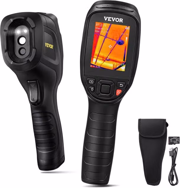Termocamera a infrarossi portatile 240x180 pixel, sensibilità termica 40 mK, da -20℃ a 550℃, scheda SD 64 GB, IP54, per officina e fai da te