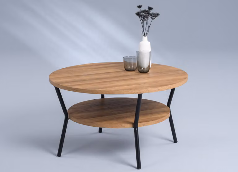 M2 Collection Tavolino Aurora - marrone - MDF, metallo - diametro 80 cm