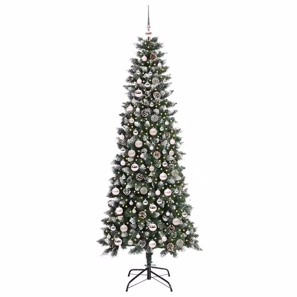 Albero di Natale artificiale verde vidaXL con 300 LED luce bianca calda, Altezza: 210 cm – 2
