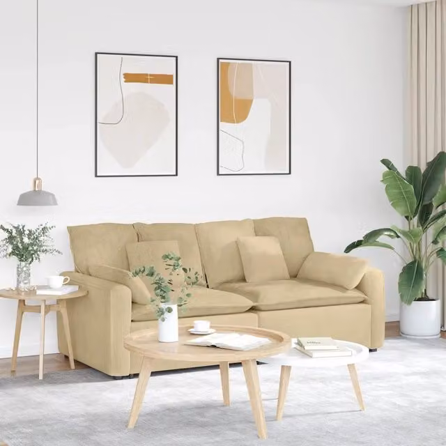 Divano Modulare con Cuscini Verde Grigio 3321141
