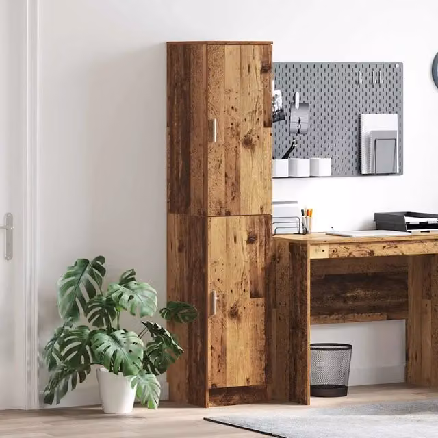 Credenza Buffet Moderna vidaXL in Legno e MDF Marrone con Ante a Battente L/P/H: 35 x 39 x 168 cm