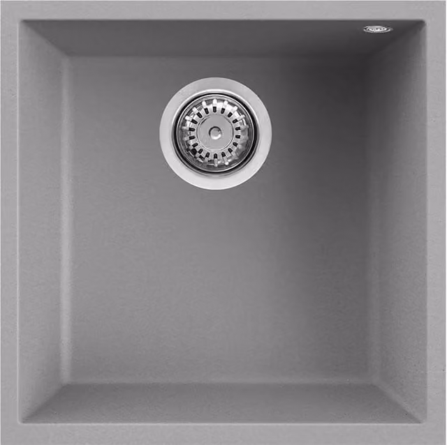 Lavello Elleci Incasso 1 vasca 44x44 Quadra 102 Sottotop Keratek Plus Grigio Light Grey LKQ10297BSO