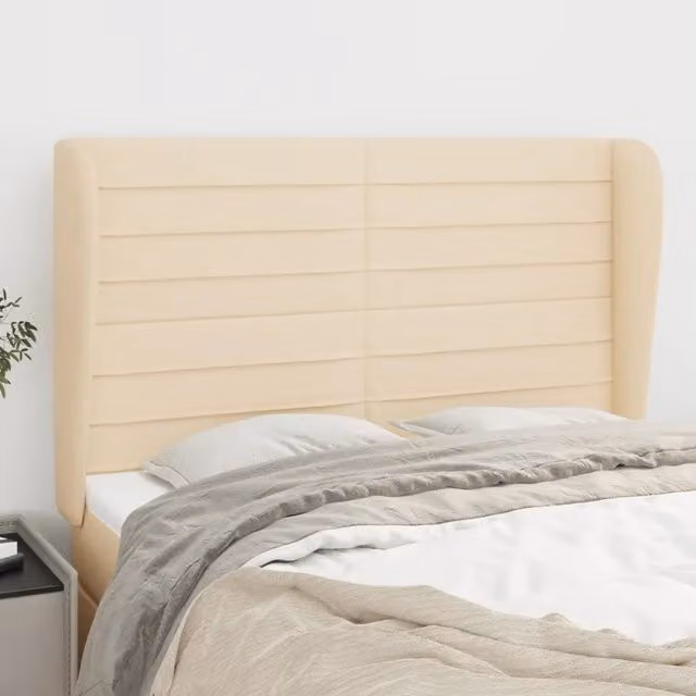Testiera ad orecchio VIDAXL in tessuto beige L: 147 cm, P: 23 cm, H: 118/128 cm
