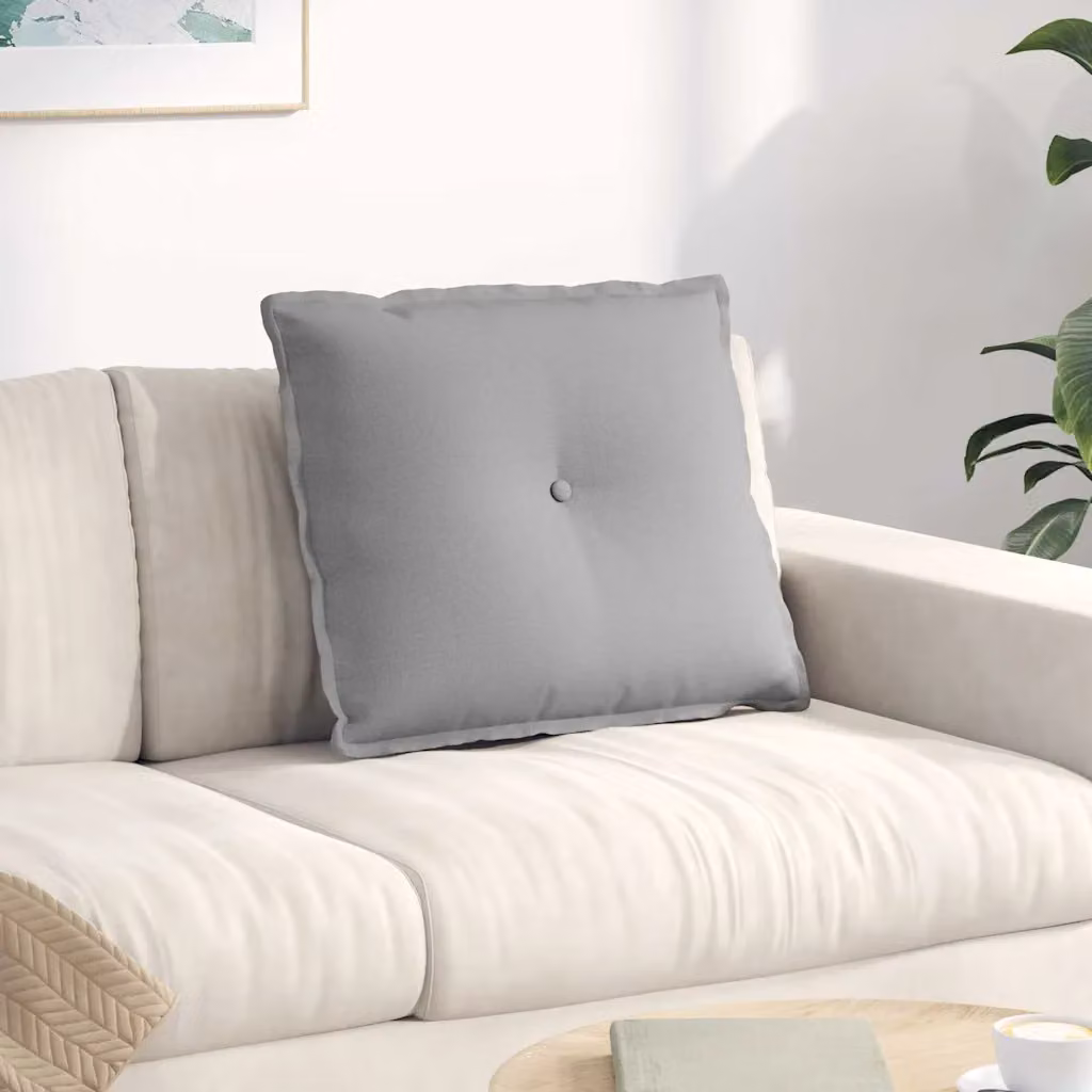 Cuscino per schiena vidaXL Grigio, L: 60 cm, P: 19 cm, H: 50 cm, in tessuto di poliestere