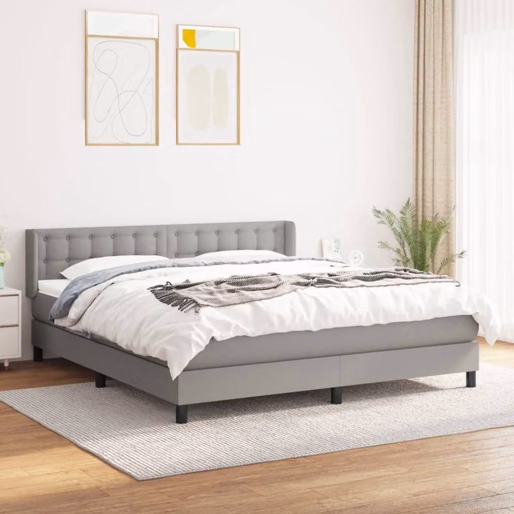 Maison Exclusive - Giroletto a Molle con Materasso Grigio Chiaro180x200 cm Tessuto