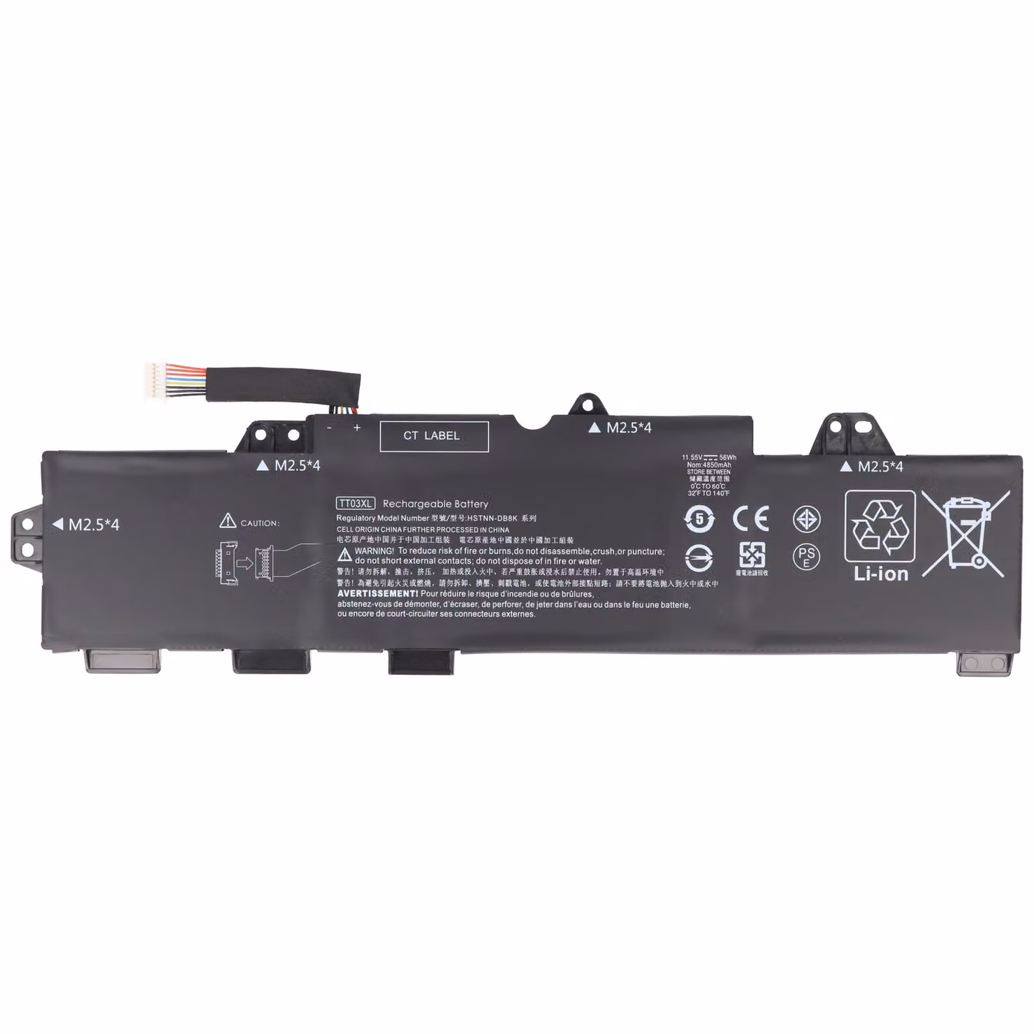 Akku passend per HP EliteBook 850 G5, Li-Polymer, 11,55V, 4850mAh, 56Wh