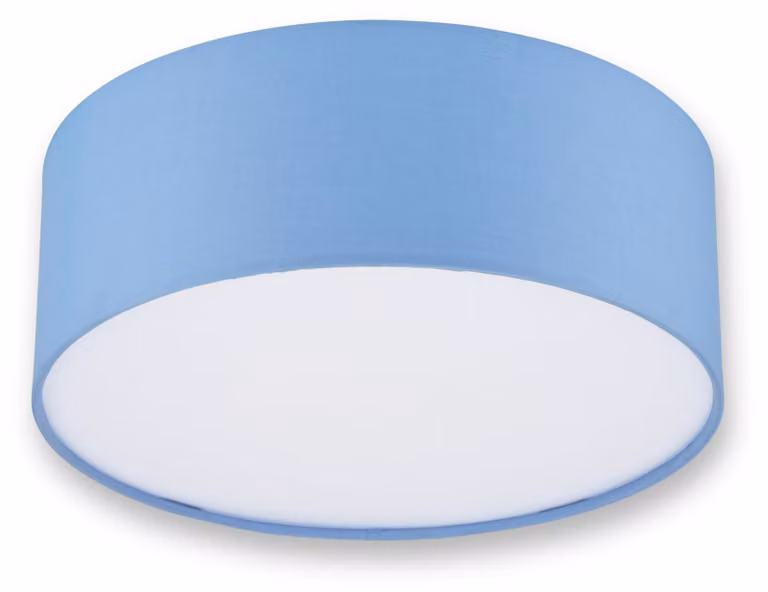Lampada a soffitto REV - 30 cm, paralume moderno in tessuto, colore pastello, azzurro chiaro
