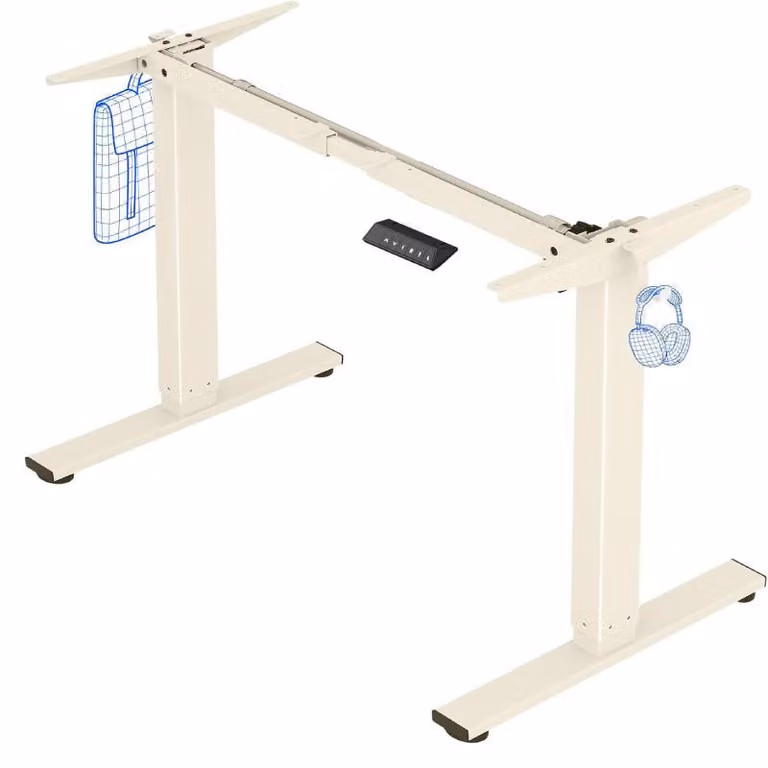 Tavolo regolabile in altezza EN1CR-EUV3, senza piano, beige - N