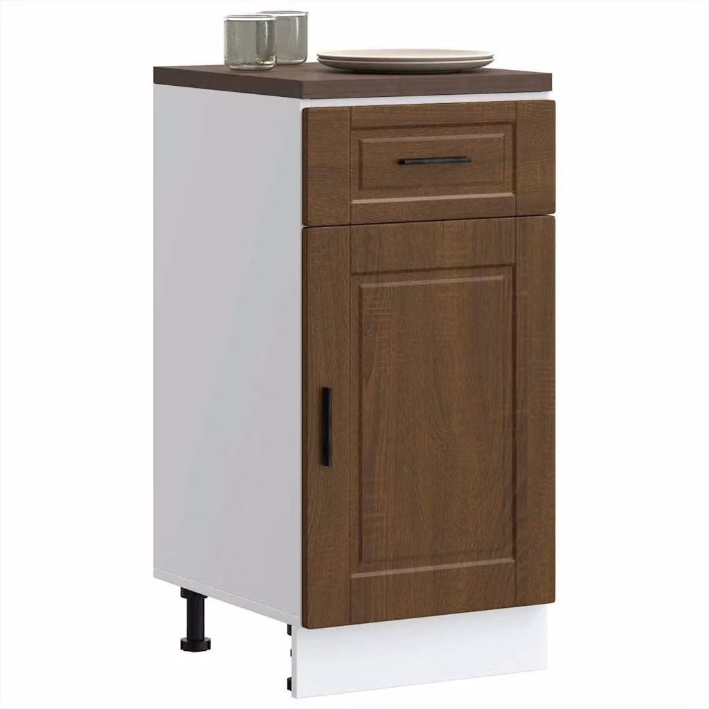 Base da cucina moderna vidaXL Porto Rovere Marrone in legno MDF con ante a battente L: 46 cm, P: 40 cm, H: 81,5 cm