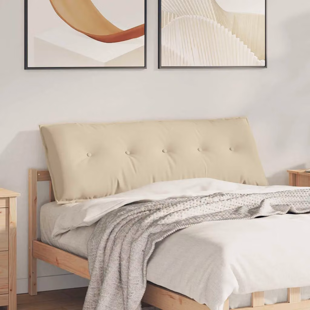 vidaXL Cuscino per Schiena Beige in Microfibra e Poliestere L: 140 cm, P: 50 cm