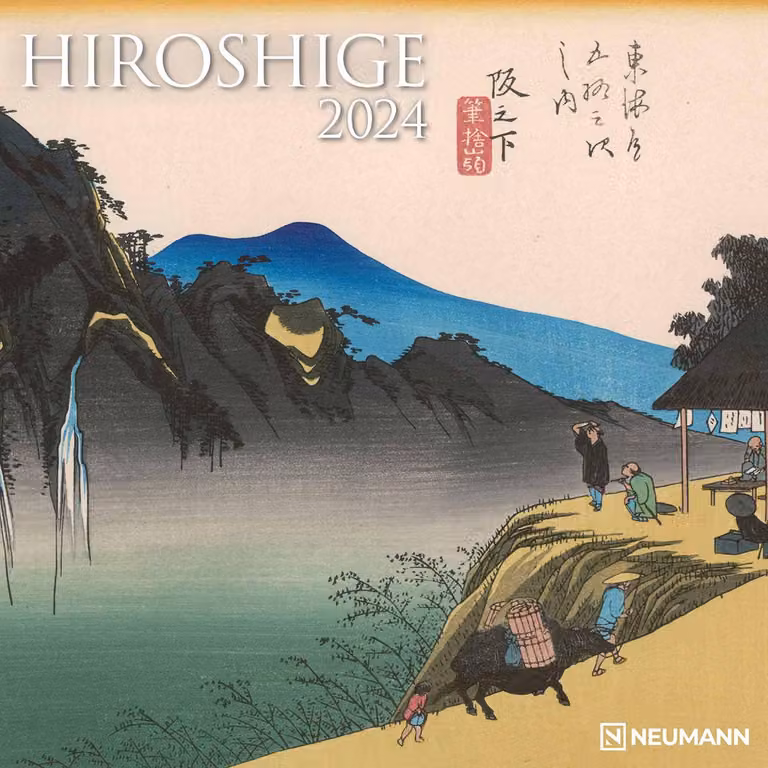 Hiroshige 2024 - Calendario da parete - Calendario a brochure - 30x30 cm - 30x60 cm aperto - Calendario d'arte