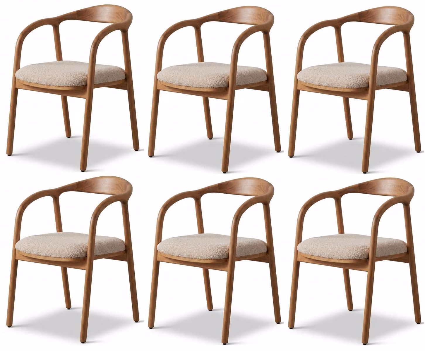 Set di sedie in stile moderno, color marrone, comode, compatte e confortevoli, ideali per la sala da pranzo