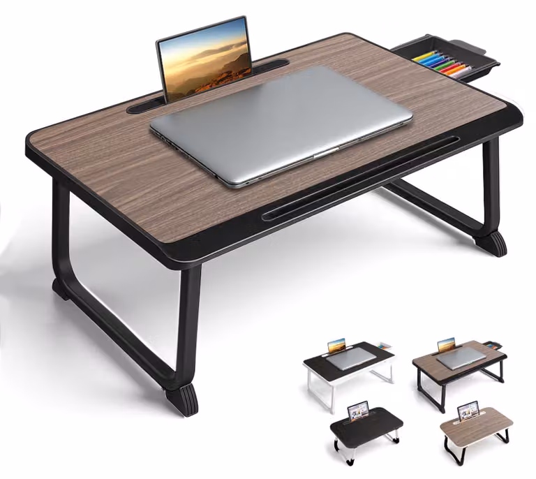 Tavolino per letto con supporto per laptop – Ideale per colazione e lavoro a letto