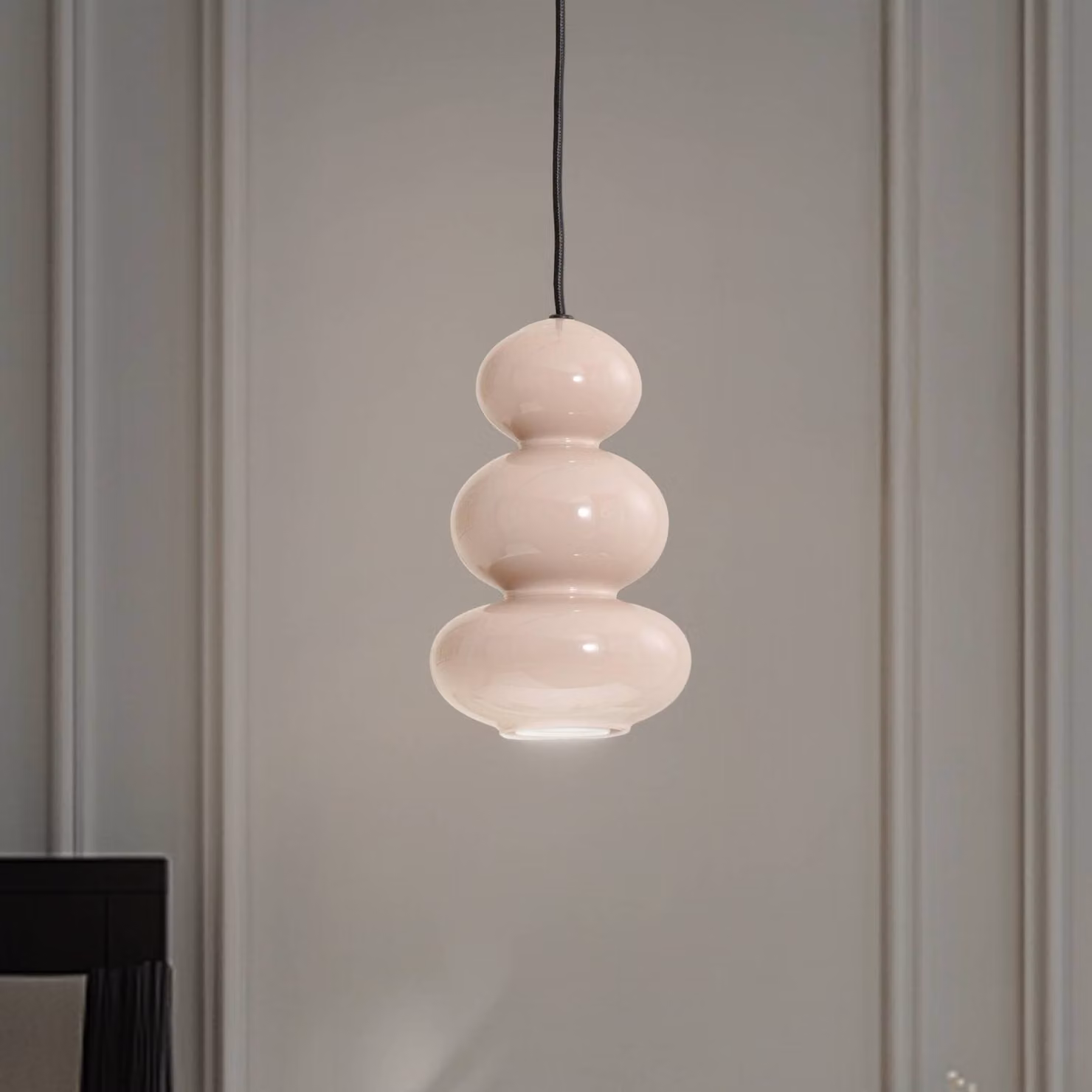 Lampada a sospensione Oman Argon, dimmerabile, Alluminio / Grigio / Zincato, Soggiorno / Sala da pranzo, Vetro, Lampada a sospensione