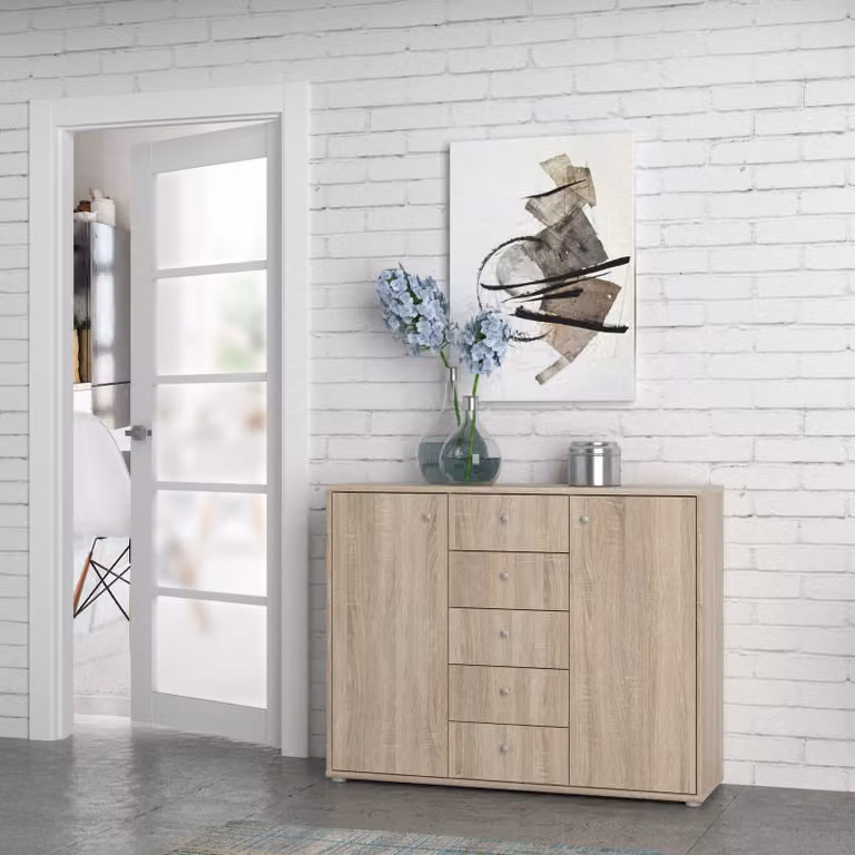 Comodà >Tembi< in rovere Sonoma - 108,8x85,5x34,8 cm (LxAxP)