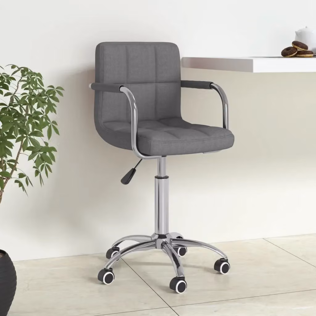 Sedia da Gaming e Ufficio Girevole a 360 Gradi in Tessuto Grigio con Braccioli e Ruote – 2