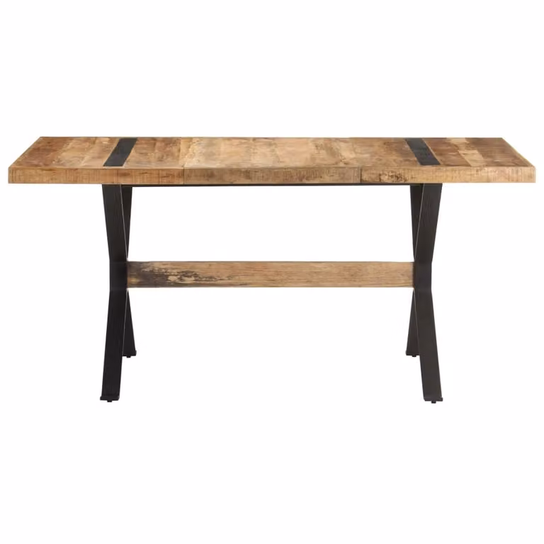 Tavolo da Pranzo 160x80x76 cm in Legno Massello di Mango Grezzo