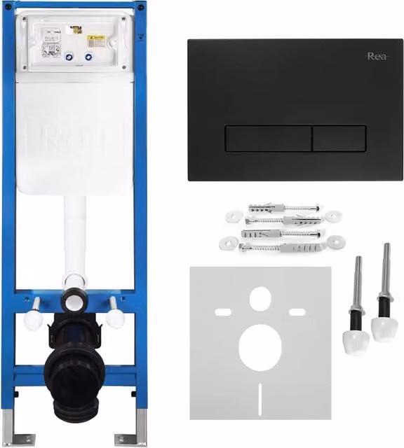 Set telaio da incasso per WC Slim 024n con pulsante HD Black