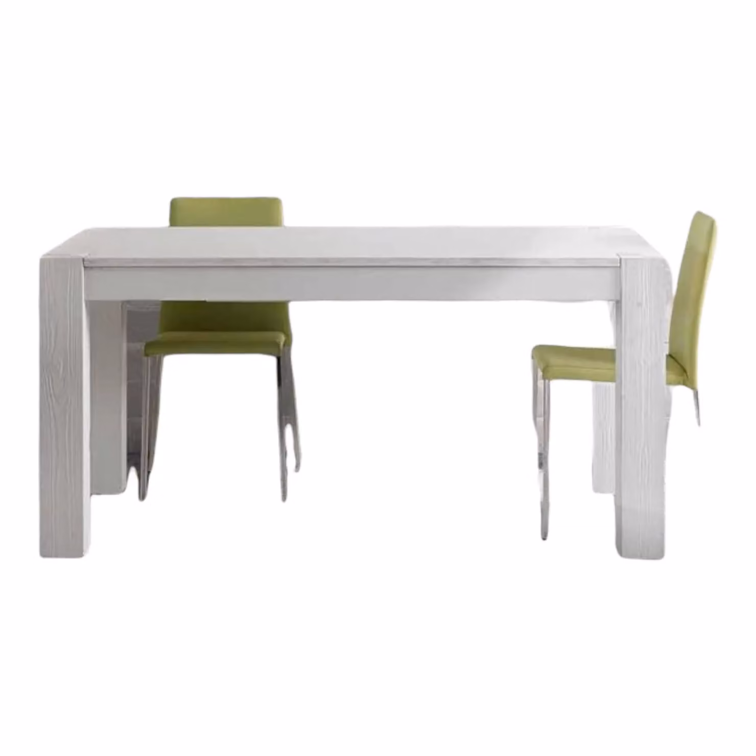 Tavolo rettangolare allungabile in abete bianco spazzolato Mobili 2G L/P: 160 x 90 cm con 2 allunghe da 50 cm – 1