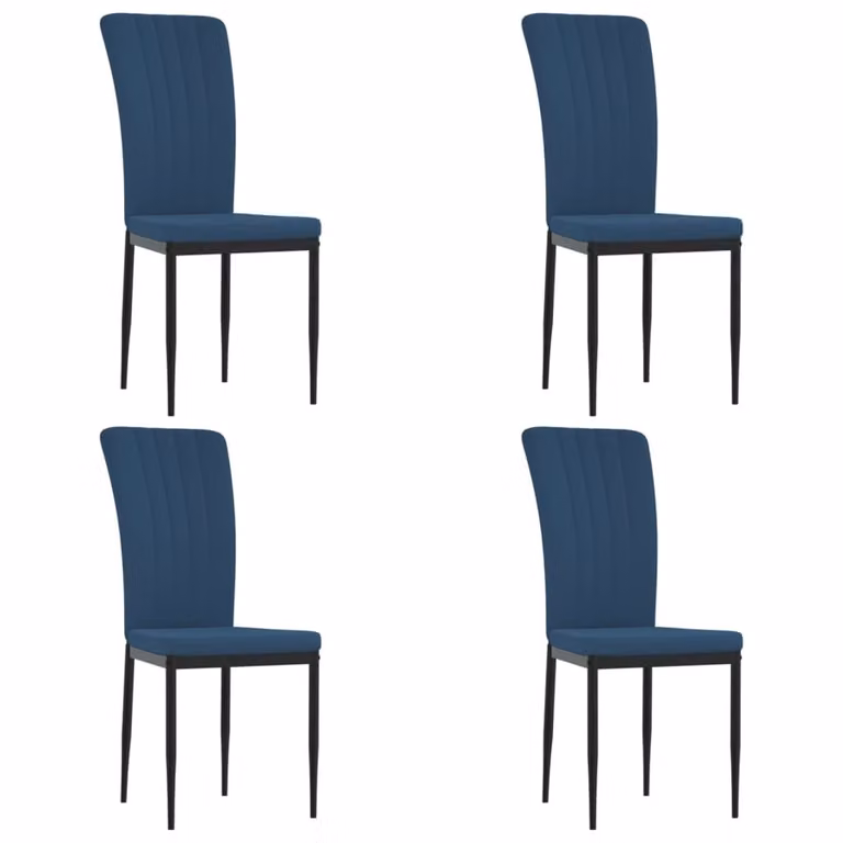 Sedie da Pranzo 4 pz Blu in Velluto
