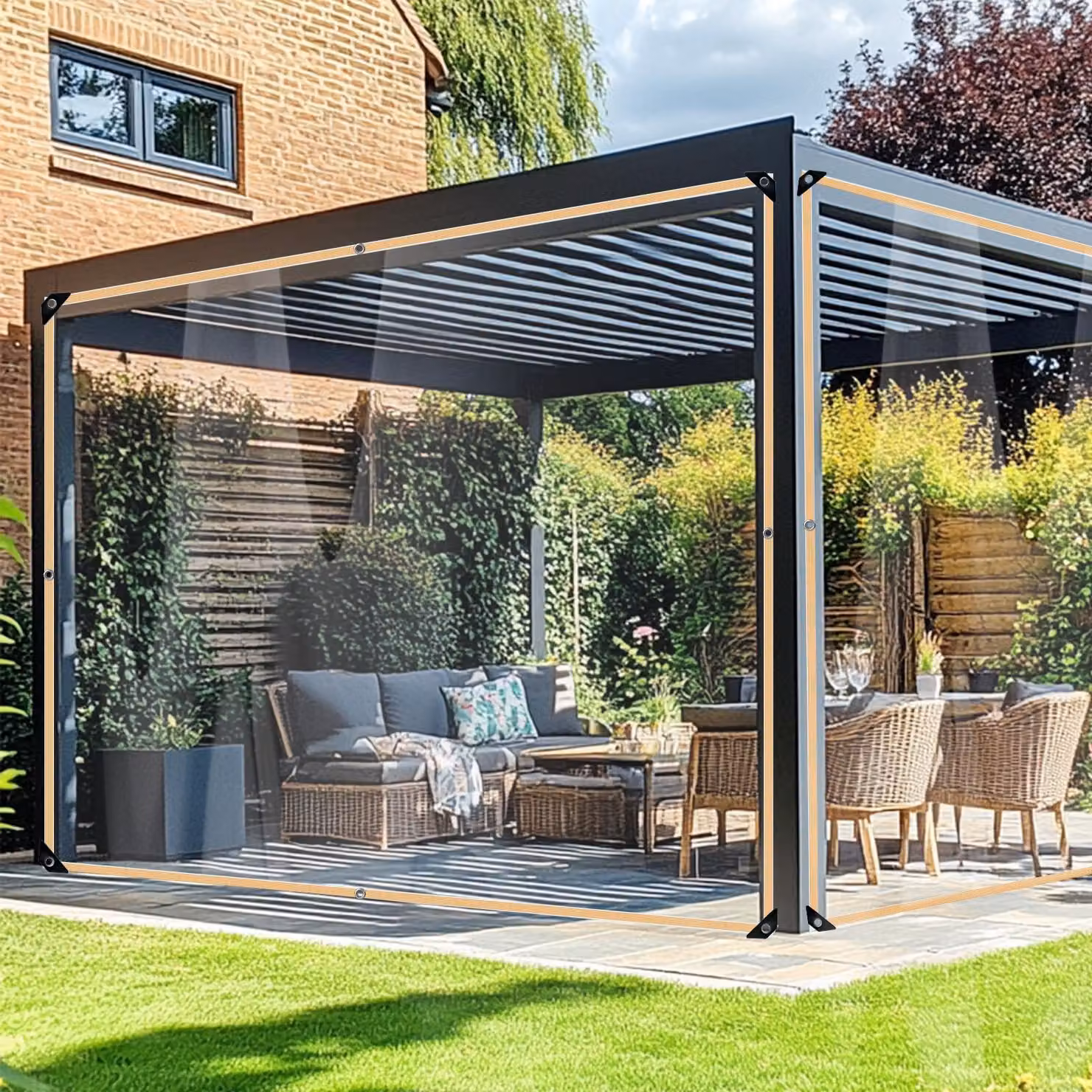 Pannello trasparente, dimensioni 2 x 2 metri - Impermeabile e resistente, ideale per uso esterno