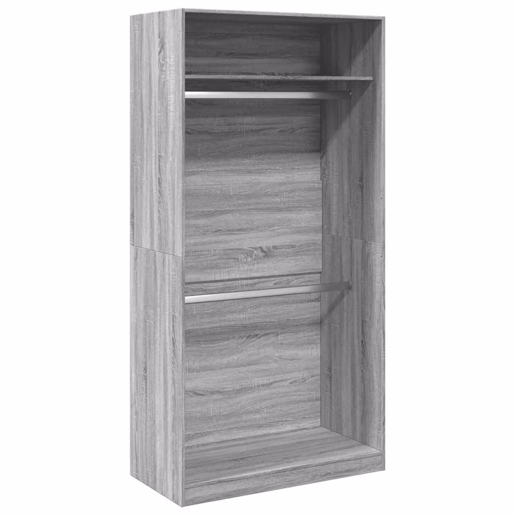 Armadio Grigio Sonoma 100x50x200 cm in Legno Multistrato