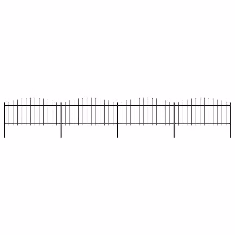 vidaXL Recinzione da Giardino con Punta a Lancia in Acciaio, Nero, L: 671 cm, H: 75 cm
