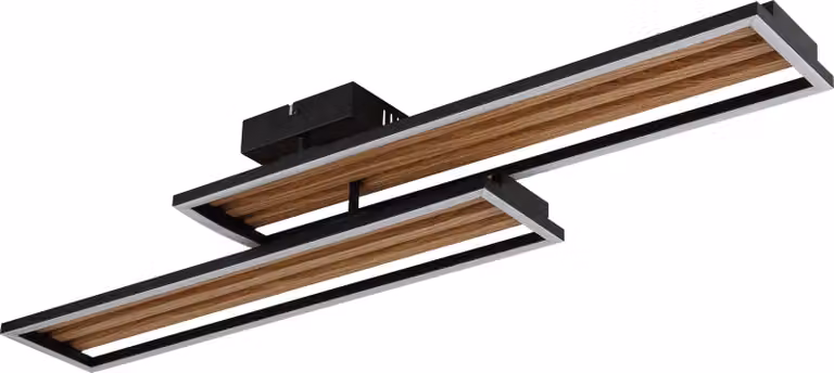 Plafoniera LED, metallo effetto legno, orientabile, L 90 cm