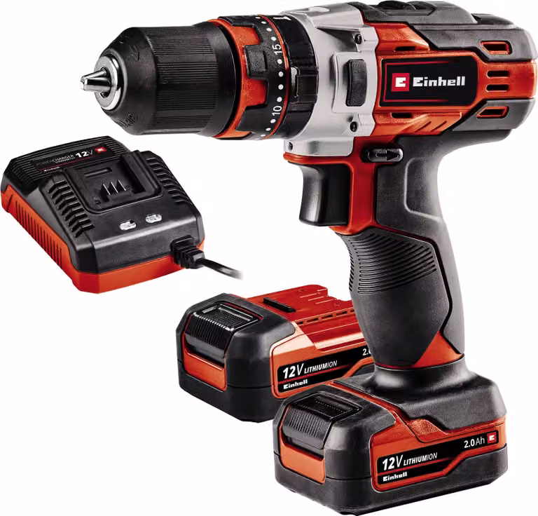 Einhell TE-CD 12/1 Li-i (2x2.0Ah) Trapano a percussione a batteria 12 V 2000 mAh Li-Ion incl. seconda batteria (4513890)