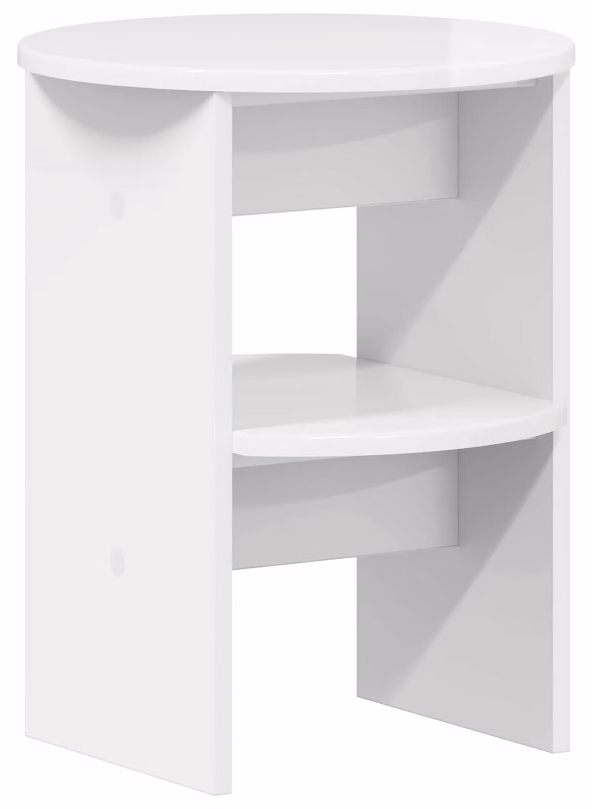 Mobile laterale Bianco Lucido Ø40 x 50 cm Legno ingegnerizzato